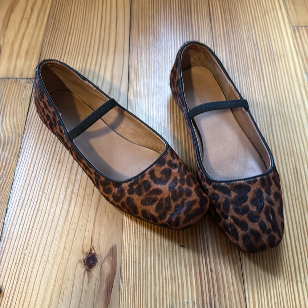 Madewell $98 The Greta Ballet Flat fur leopard Size 8. Only worn a few times!